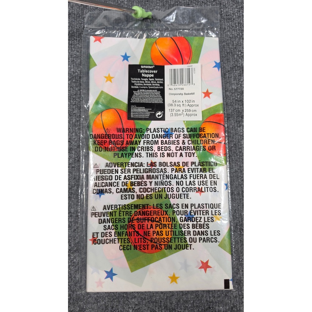 Lot of 11 Amscan Basketball Plastic Tablecovers 54x102 Championship Sports Party